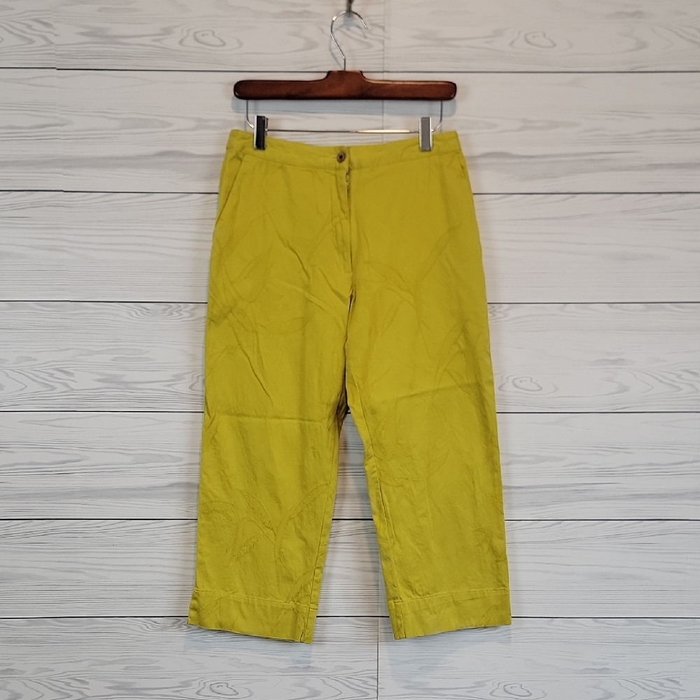 Banana Bay Cropped Casual in Bright Yellow Resortwear Tropical Womens Size S
